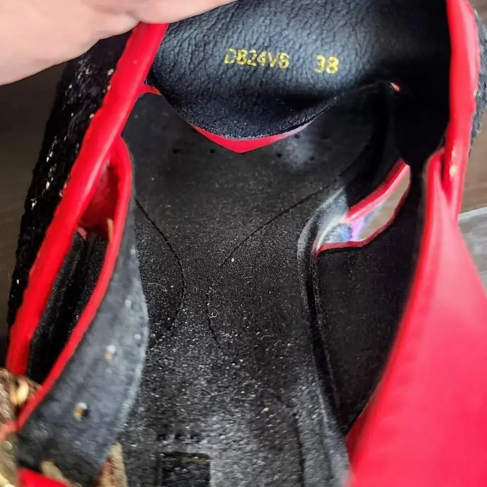 Women's Geox Sandals Size 38 Red/Black rainbow